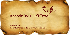 Kacsándi Józsa névjegykártya
